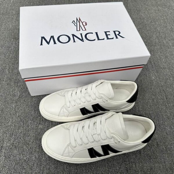 Moncler White & Black New Monaco Low Top Sneakers