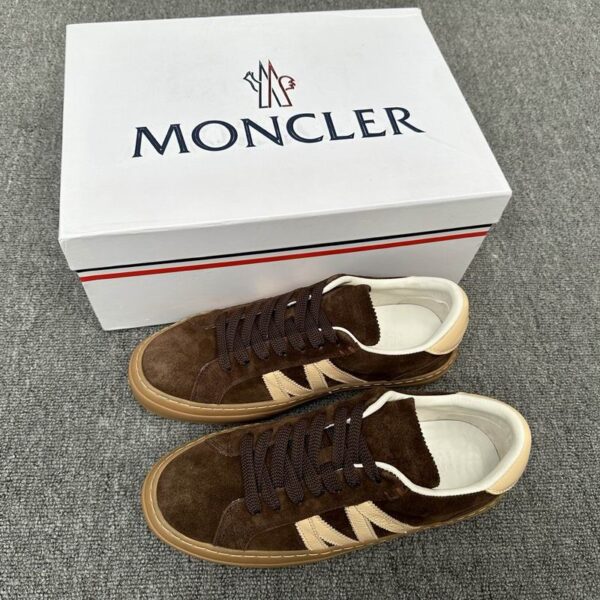 Moncler Dark Brown New Monaco Suede Low Top Sneakers