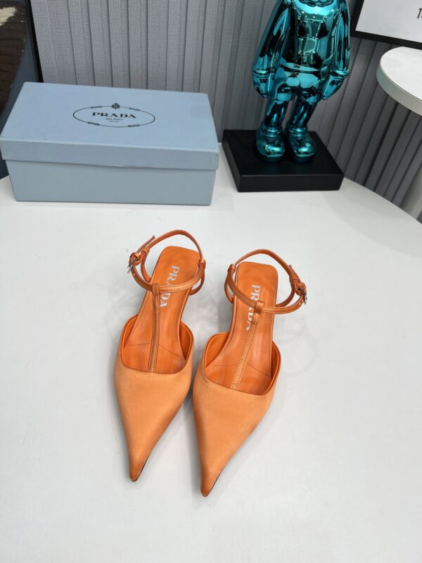 Prada Satin T Strap Slingback Heels In Different Colors