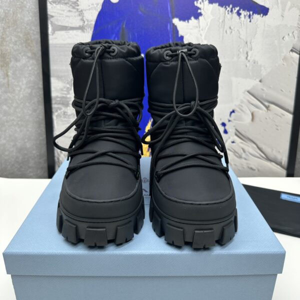 Prada Symbole Quilted Nylon Snow Boots In 2 Colors