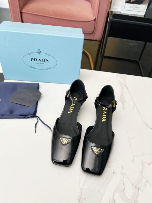 Prada Black Patent Leather Mary Jane Heels