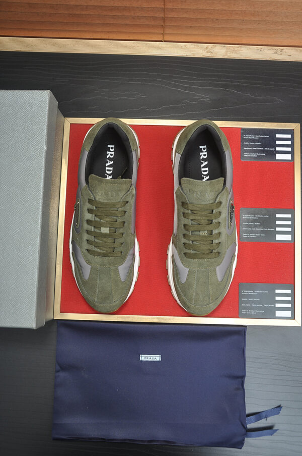Prada Panelled Suede Low Top Sneaker