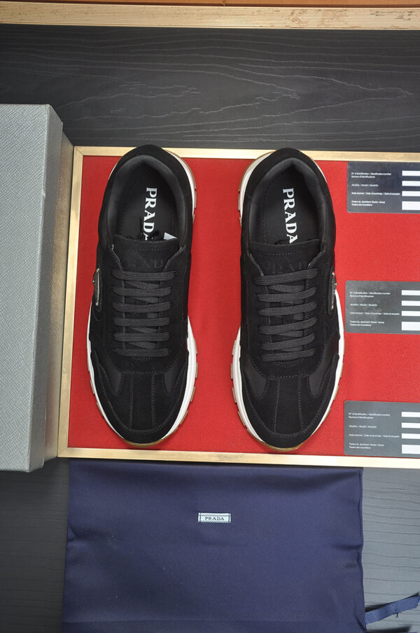Prada Black & White Prax Suede & Re Nylon Sneakers