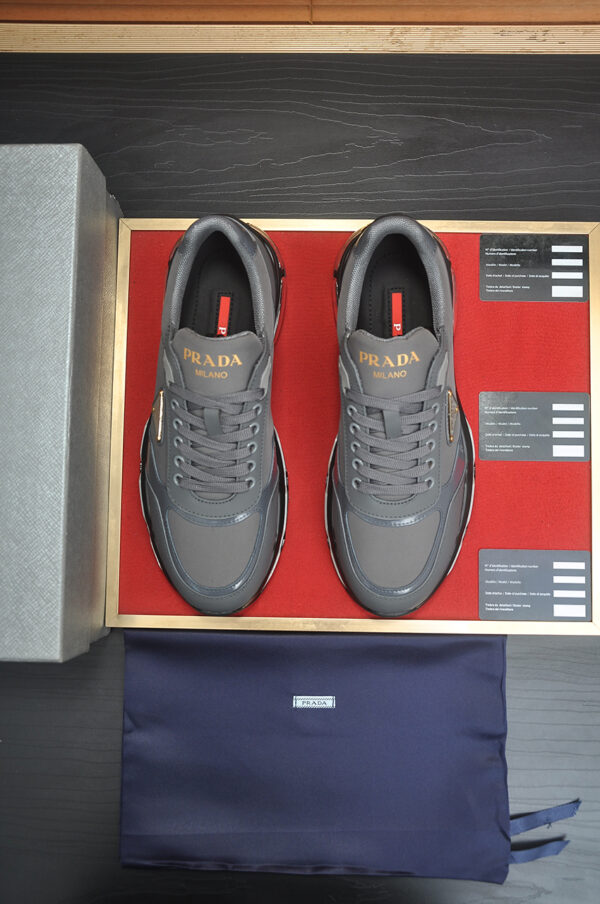 Prada Grey Collision Cross Sneakers