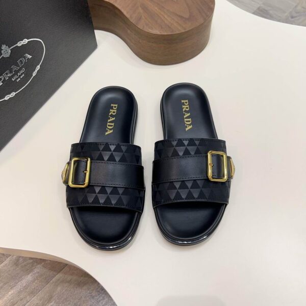 Prada Symbole Buckle Sliders