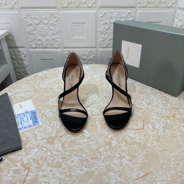 Tom Ford Lizard Effect Metallic Asymmetrical Naked Heel In Different Colors