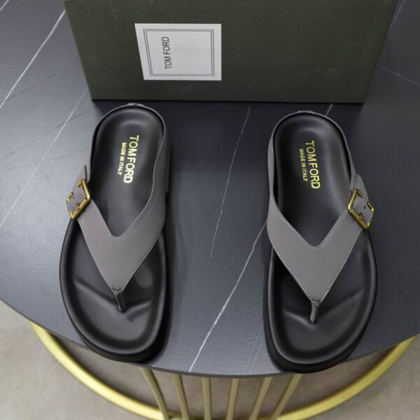 Tom Ford Brighton Buckle Leather Thong Sandals In Different Colors