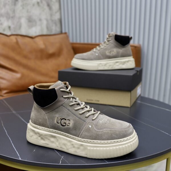 UGG Thick Sole Suede Logo High Tops Boots In 2 Colors