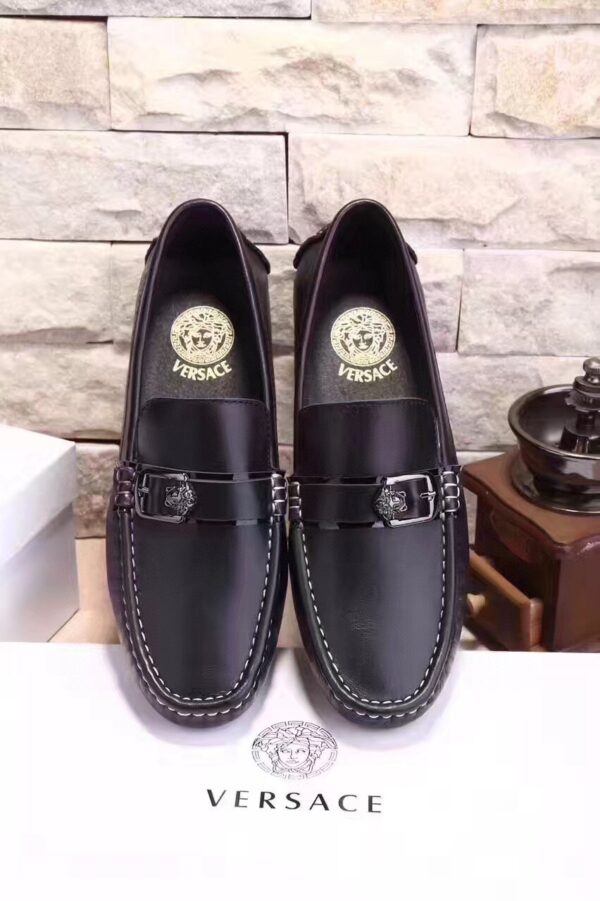 Versace Men's Black Medusa Driver Loafers