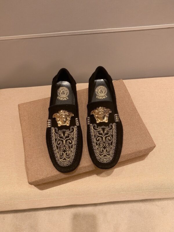 Versace Velvet Medusa Head Baroque Loafers