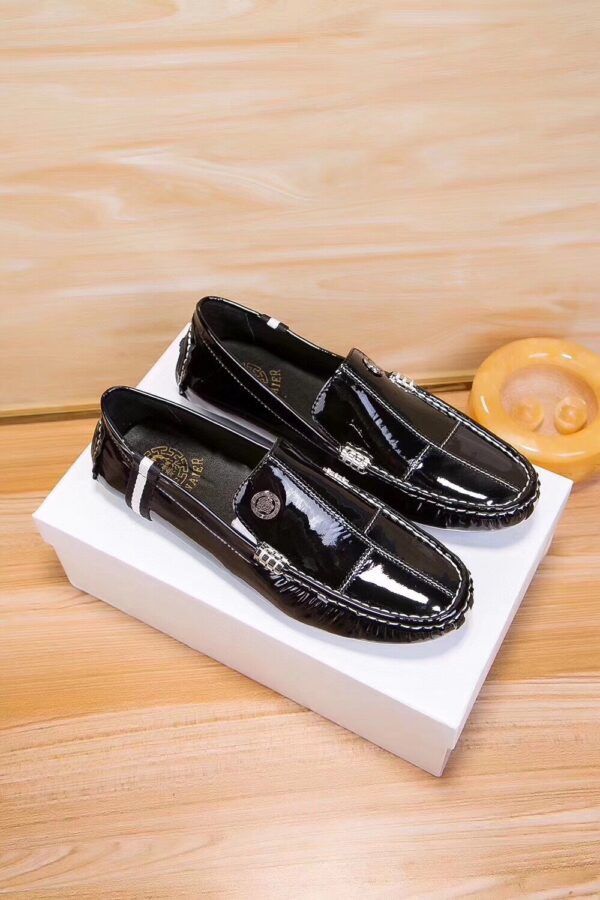 Versace Black Medusa Detail Patent Leather Driver Loafers