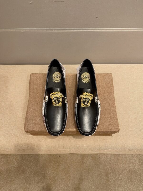 Versace Silk Barocco Embroidered Driving Loafers