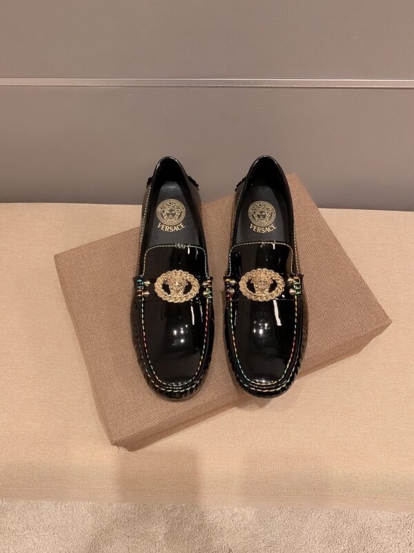 Versace Stitched Medusa Driver Loafers