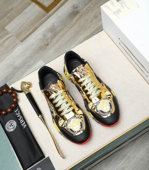 Versace Medusa Barocco Black & Gold Low Top Sneaker