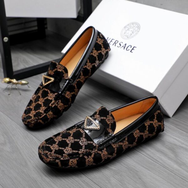 Versace Greca Medusa Monogram Driver Loafers