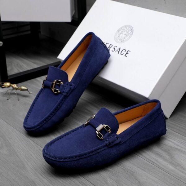 Versace Medusa Biggie Suede Driver Loafers