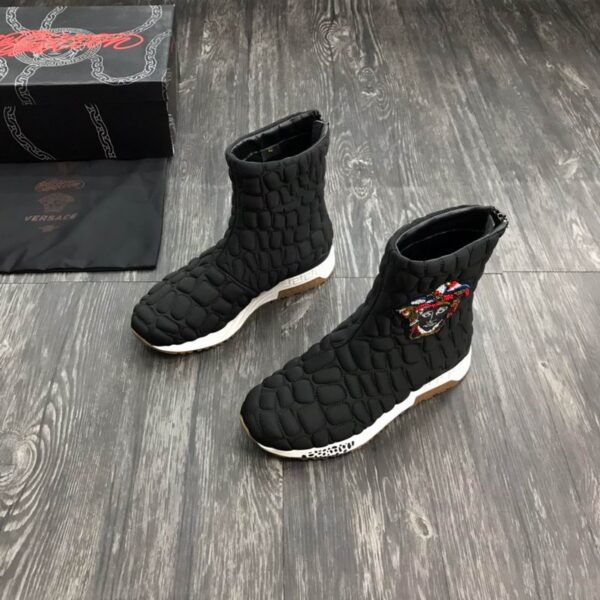 Versace Padded Quilted Medusa Patch Boot In 2 Colors