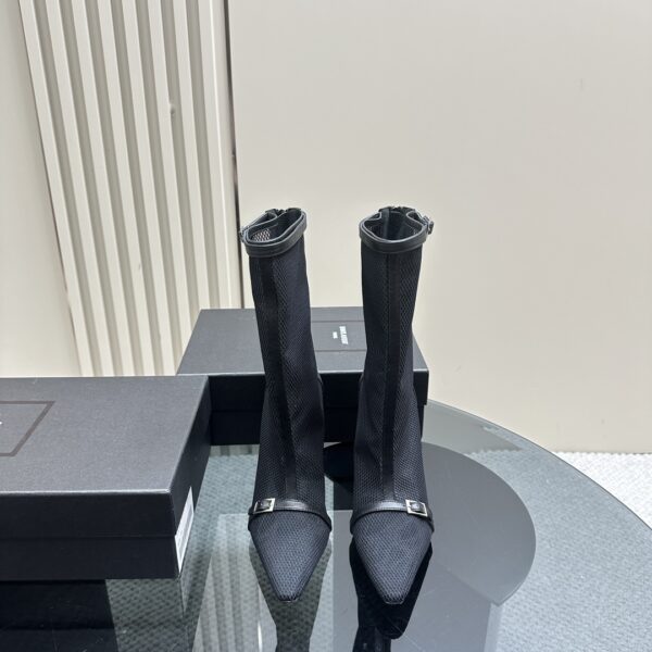 Saint Laurent Oxalis Mesh Pointed Boots In 2 Colors