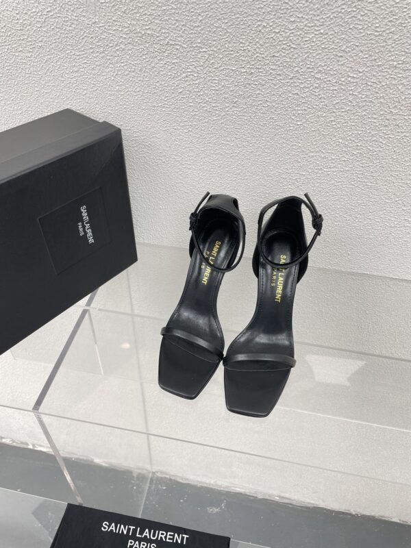 Saint Laurent Black Opyum Ankle Strap Heels