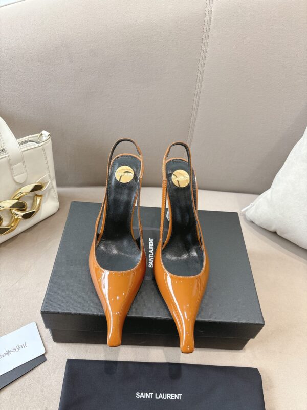 Saint Laurent Miller Patent Leather Slingback Heels