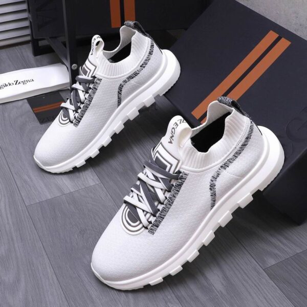 Ermenegildo Zegna Sneakers With White Textile Upper