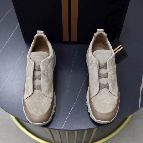 Zegna Triple Stitch Monte Sneakers With Matching Toe Cap