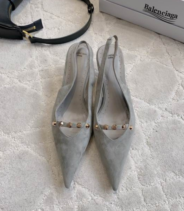Balenciaga Valentino Rock stud Slingback Heels With Gold Stud Accents In Multiple Colors