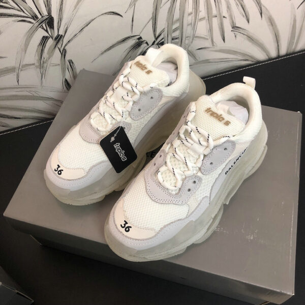 Balenciaga Men's Triple S Clear Sole Sneakers In 2 Colors
