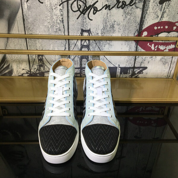 Christian Louboutin Louis Orlato Chevron Mesh High Top Sneakers