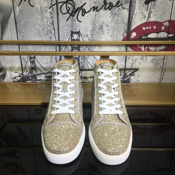Christian Louboutin Rantus Orlato Flat Glitter High Top Sneakers