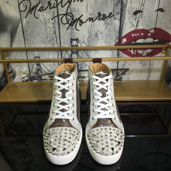 Christian Louboutin Lou Spikes Orlato High Top Sneakers