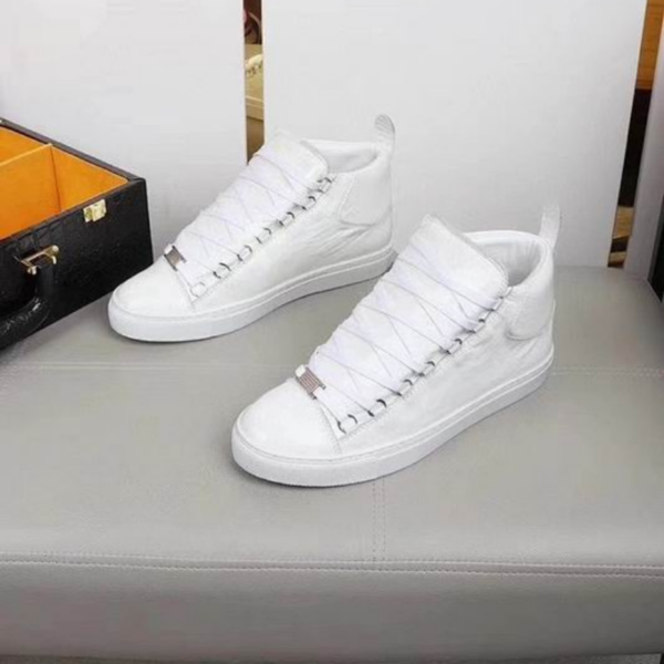 Balenciaga Arena High Top Sneakers With Signature Oversized Silver Lace Plates