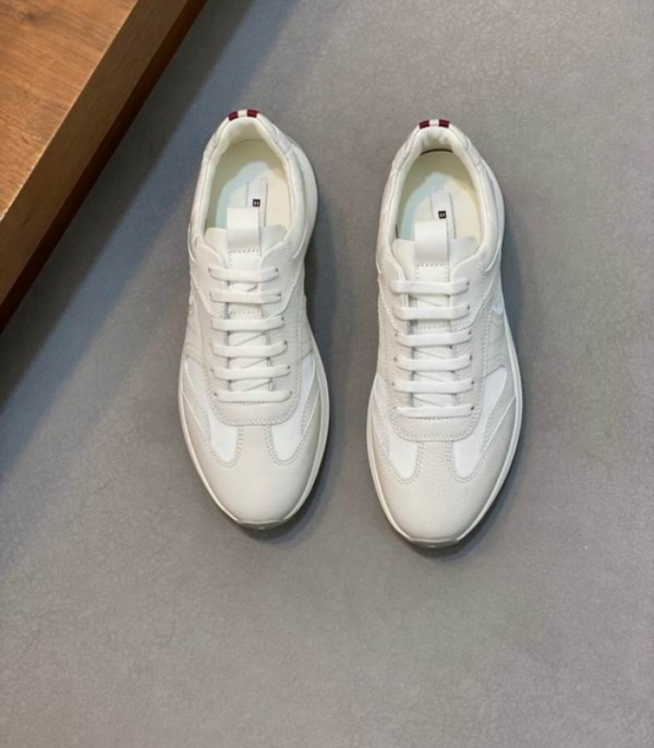 Bally Outline Sneakers With Mixed Panel Design & Chunky Sole In 2 Colors