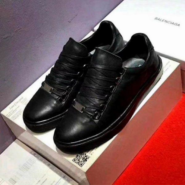 Balenciaga Arena High Top Sneakers With Silver Stud Lace Up Detail