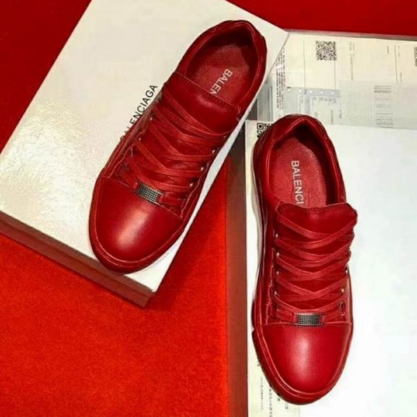 Balenciaga Arena Low Top Sneakers In Monochromatic Red Colorway