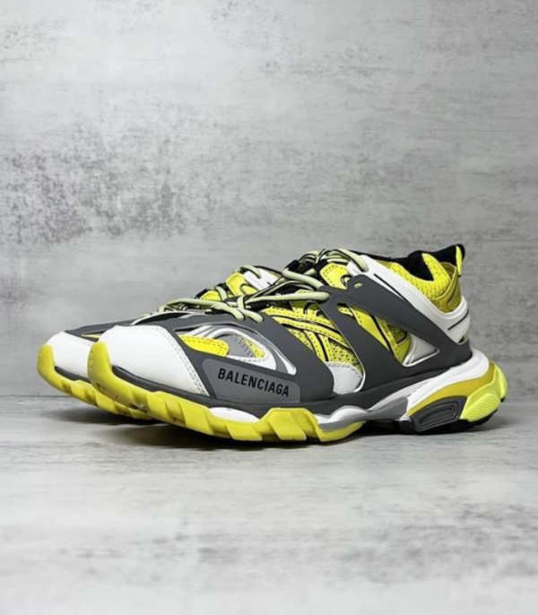 Balenciaga Track Trainers In Bright Yellow & Grey Colorway