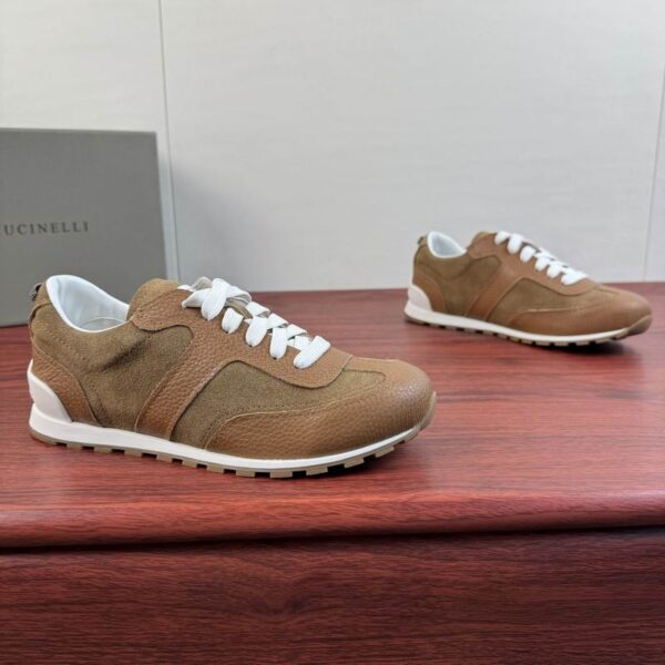 Brunello Cucinelli Monili Embellished Panelled Suede & Leather Sneakers In 2 Colors