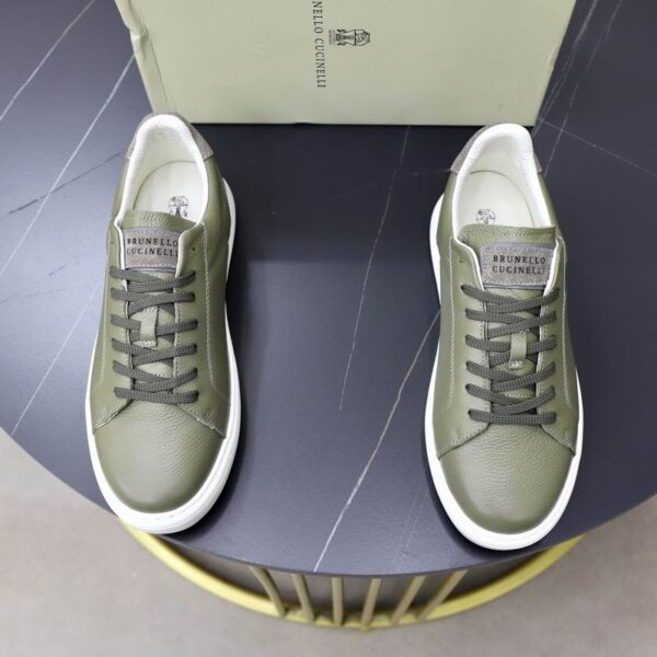Brunello Cucinelli Grained Calfskin Low Top Court Sneakers In Different Colors