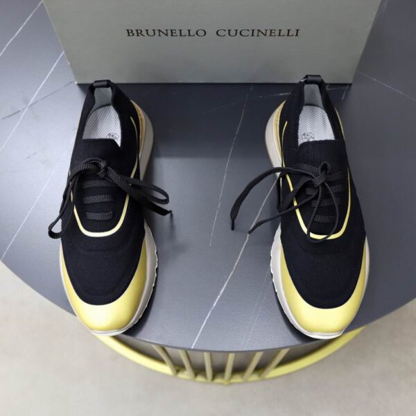 Brunello Cucinelli Metallic Trim Knitted Sneakers In Different Colors
