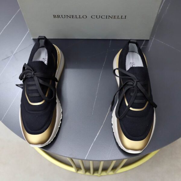 Brunello Cucinelli Metallic Trim Knitted Sneakers In 2 Colors