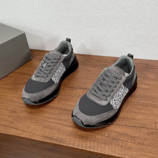 Brunello Cucinelli Monili Suede & Mesh Sneakers