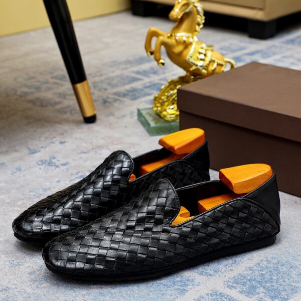 Bottega Veneta Black Intrecciato Leather Slip On Loafers