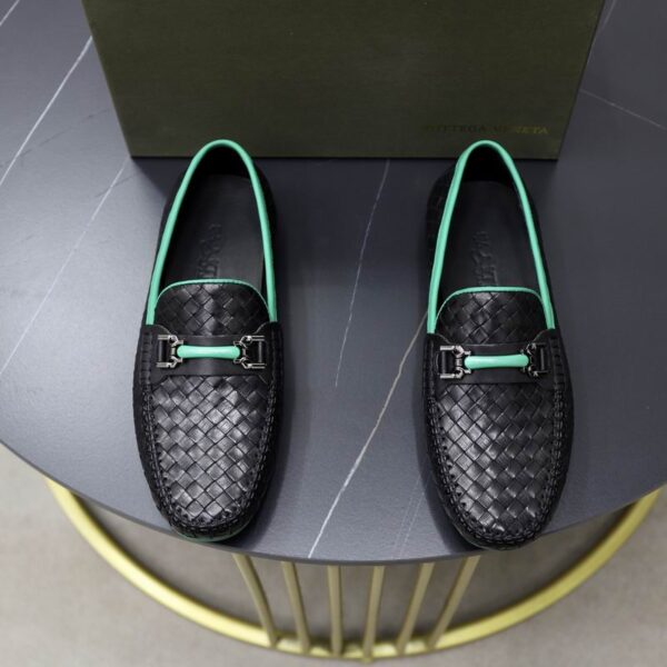 Bottega Veneta Intrecciato Bi Color Bit Driver Loafers