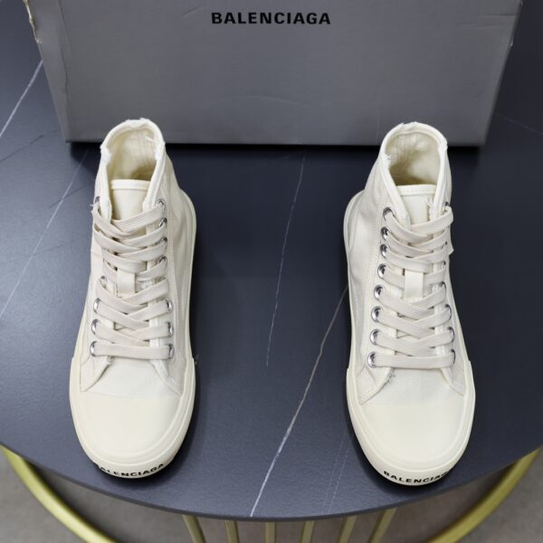 Balenciaga Paris Men's High Top Sneakers With Distressed Vulcanized Sole