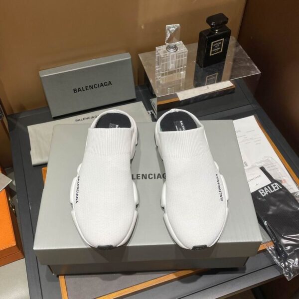 Balenciaga Men's Speed Slip On Mules With Knitted Upper & Branded Sole In Multiple Colors