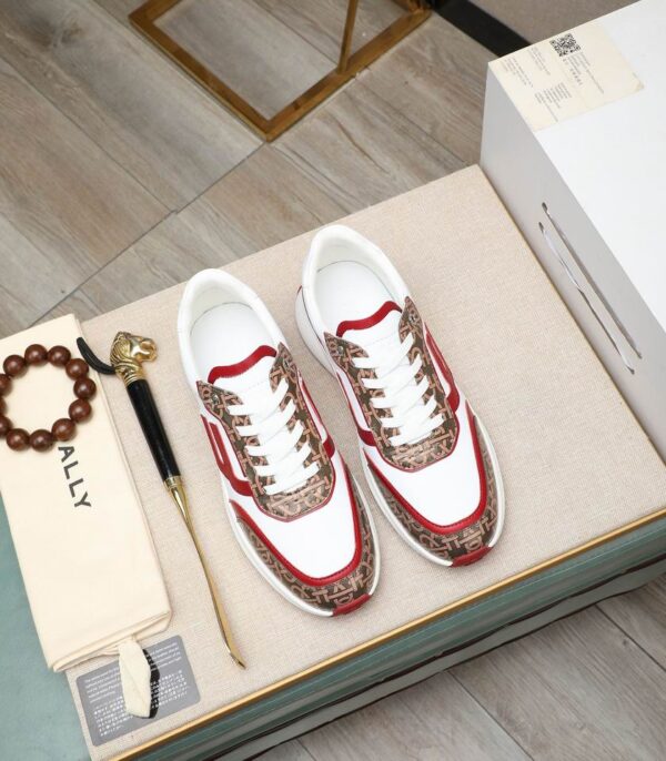 Bally Men's Sneakers With Branded Monogram Pattern In 2 Colors