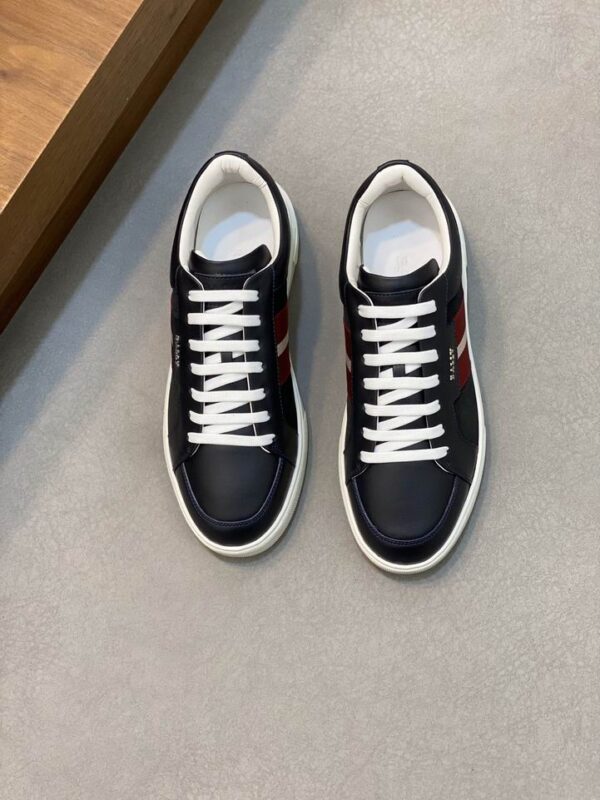 Bally Tennis Sneakers With Signature Red & White Side Stripe