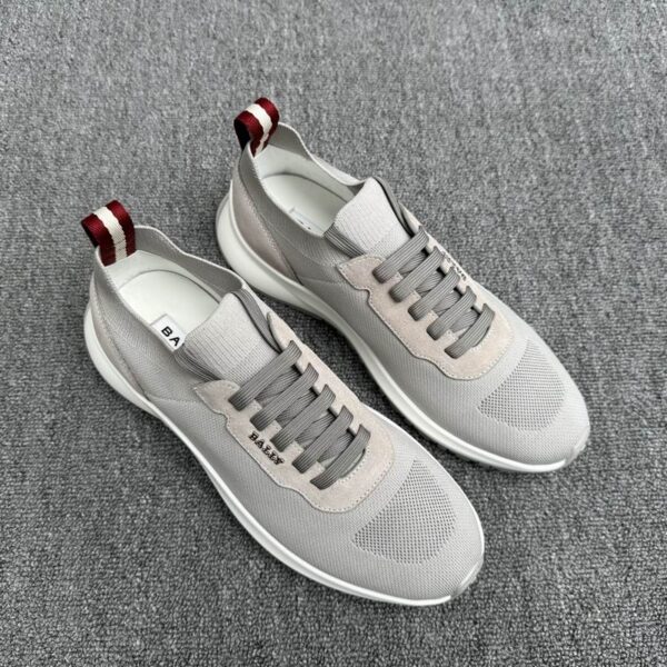 Bally Dune Sneakers With Signature Red & White Striped Pull Tab