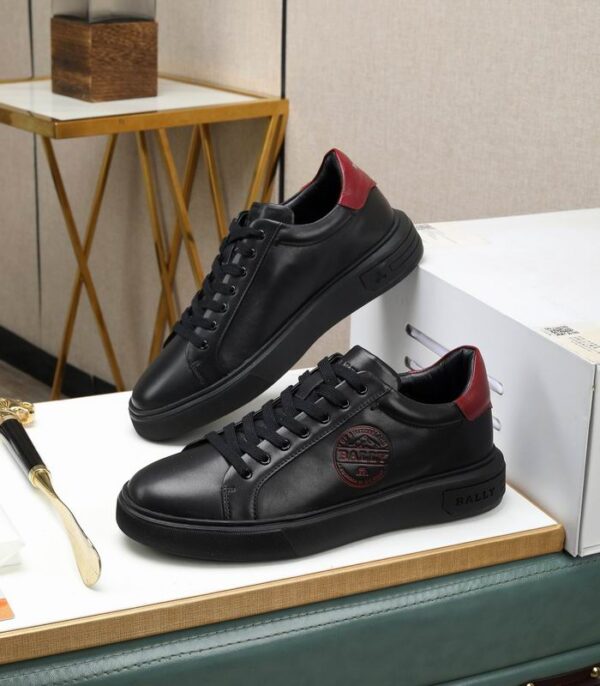 Bally Men's Sneakers With Prominent Red Logo Badge On The Side In 2 Colors