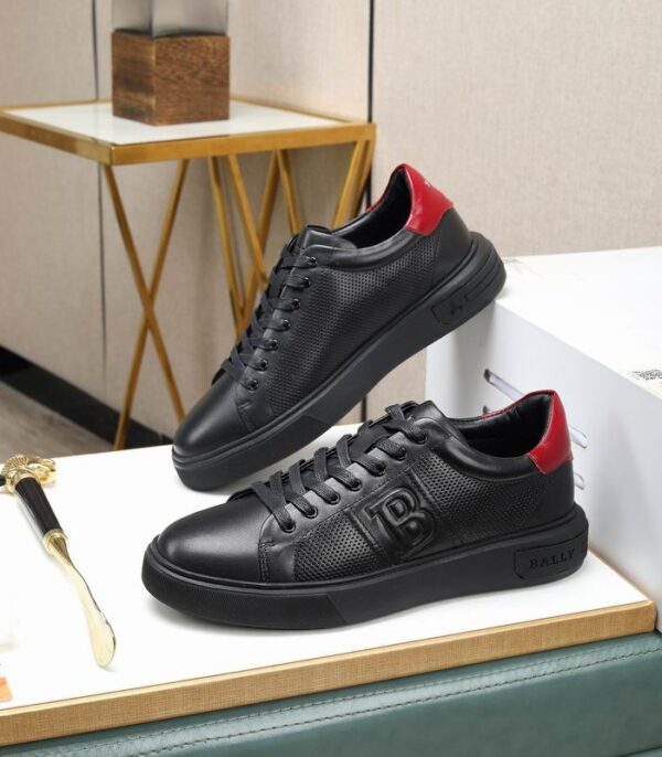 Bally Logo Embossed Sneakers With Red Heel Counter In 2 Colors